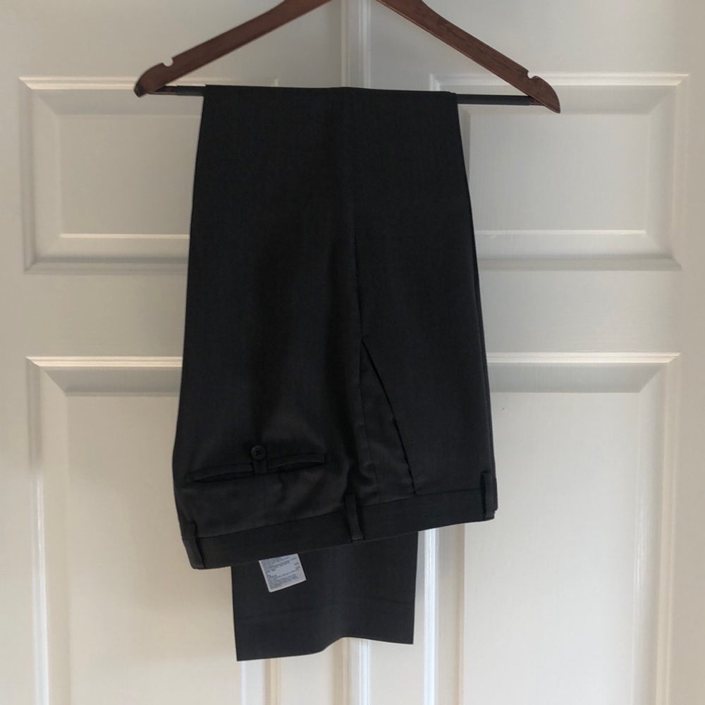 Banana Republic Tailored Slim Fit Wool Pants in Charcoal